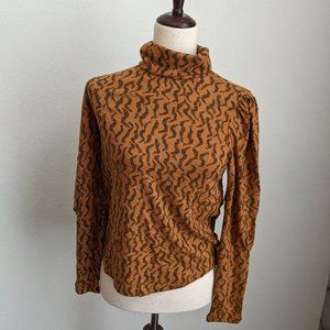 Anthropologie Puff-Sleeved Turtleneck Top